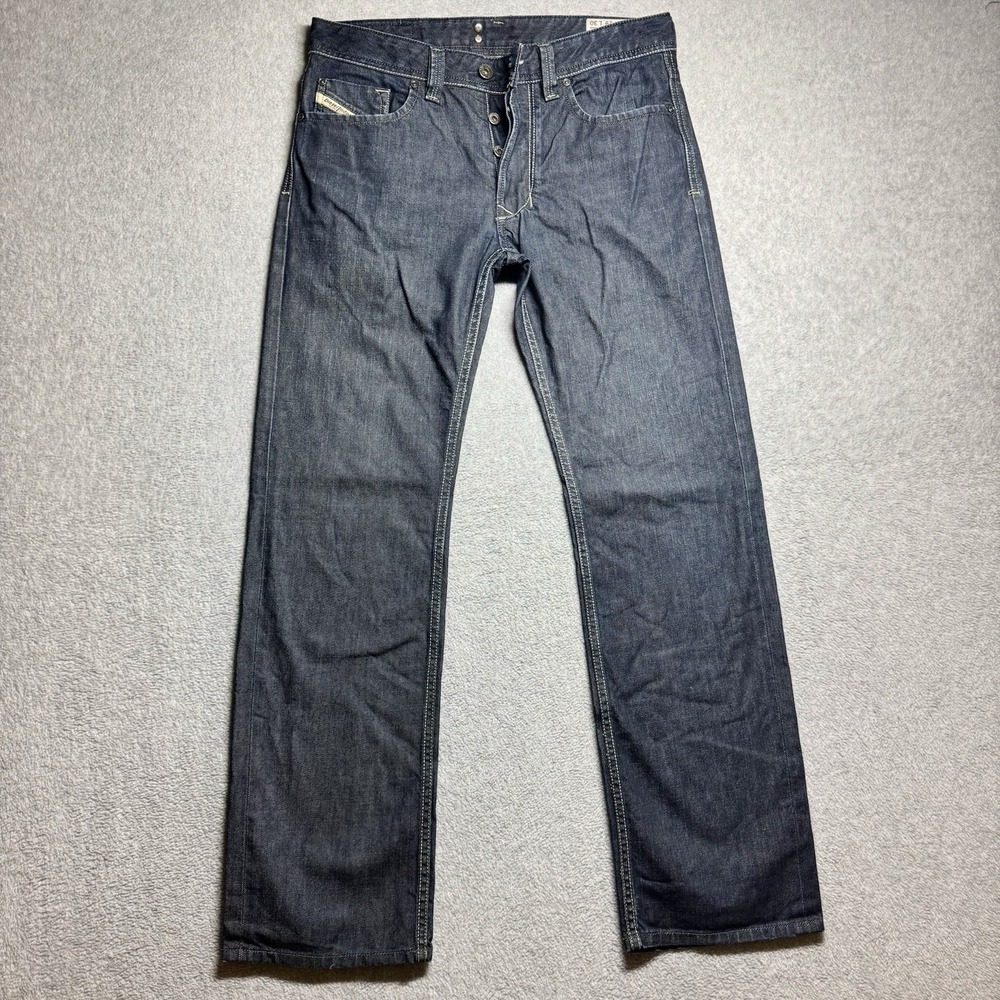Diesel LARKEE Jeans Men 29x30 Blue Straight Dark Wash Button Fly Italy 0088Z